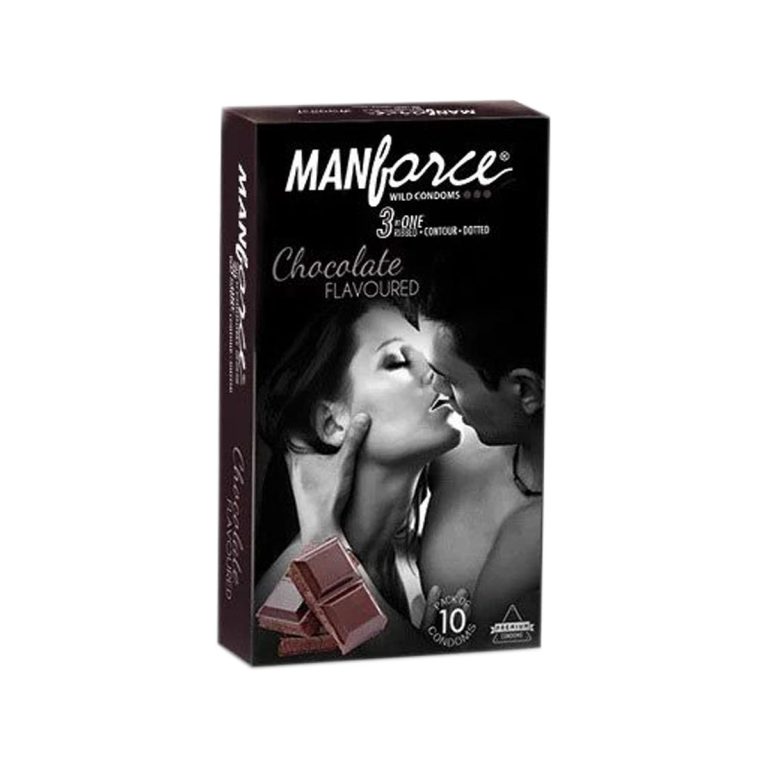 Manforce Chocolate Flavoured Condoms pack with two women kissing, highlighting intimacy and romance.