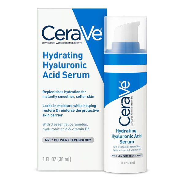 Cerave Hydrating Hyaluronic Acid Serum bottle, 30 ML, designed for moisturizing and hydrating the skin effectively.