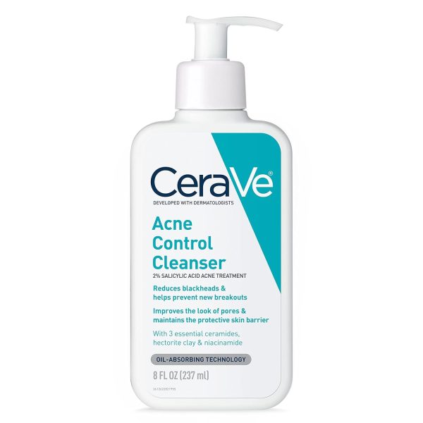 CeraVe Acne Control Cleanser 236ml bottle, designed to help reduce acne and improve skin texture.