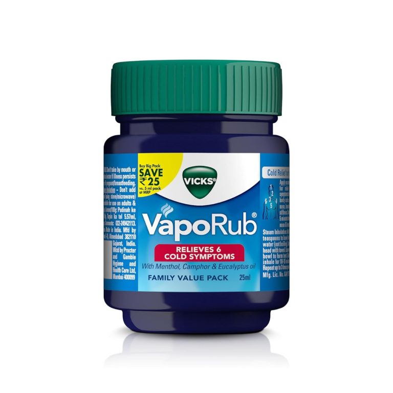 Vicks VapoRub 25gm pain relief balm in a small container, designed for canine use.