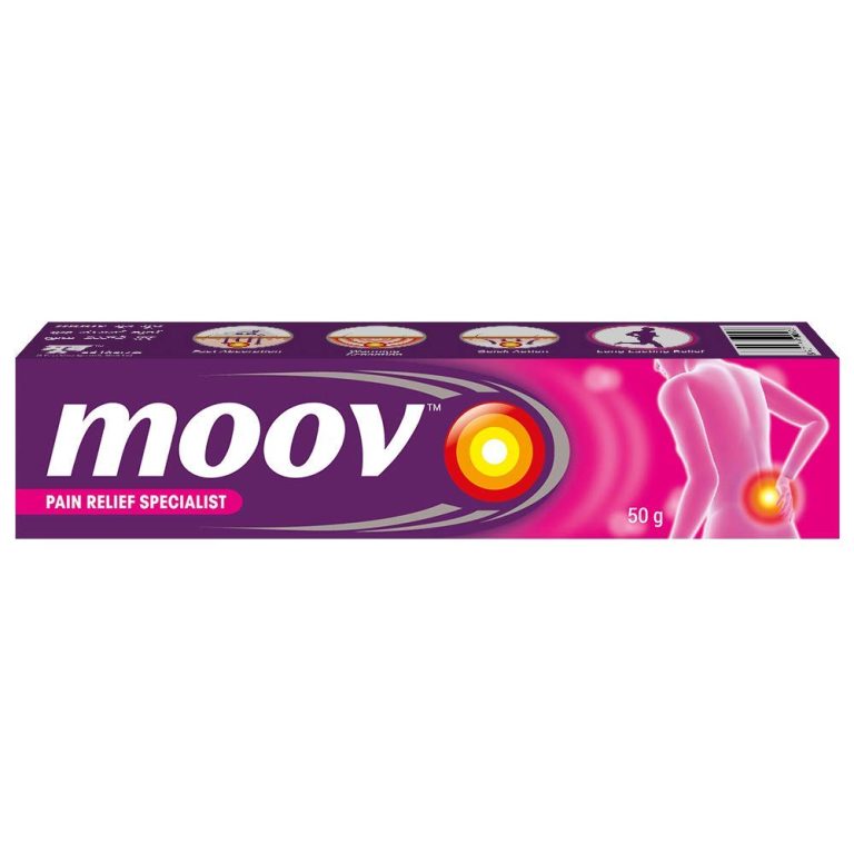 Moov Rapid Relief Cream 50gm tube, designed for effective pain relief, displayed against a neutral background.
