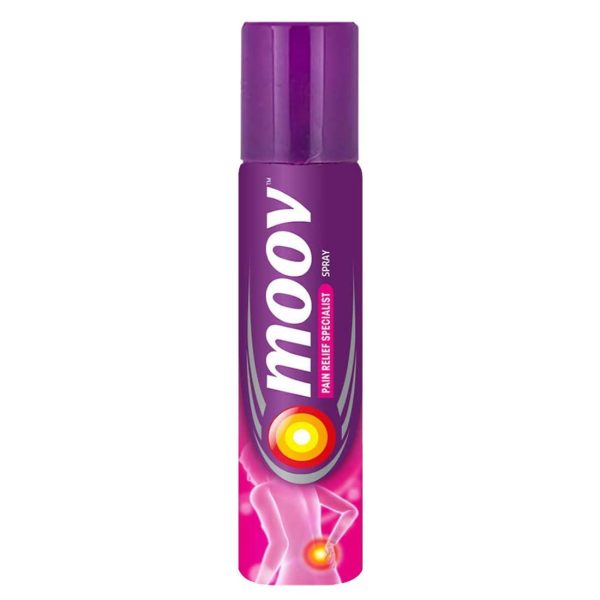 Moov Pain Relief Specialist Spray 35gm bottle, designed for effective pain relief with a convenient spray application.