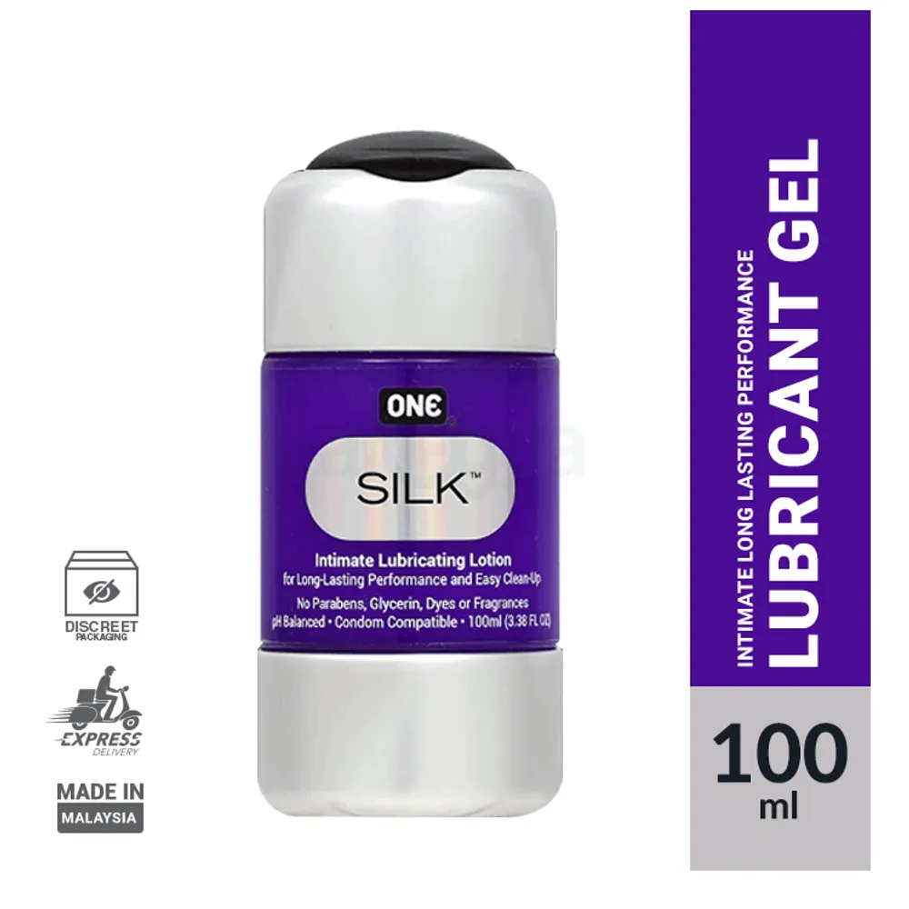 64 One Silk Intimate Lubricant Gel, 100 ML bottle, designed for smooth and comfortable intimate experiences.