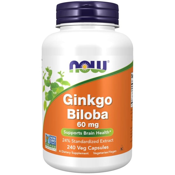 NOW Ginkgo Biloba 60mg 24% Extract- 240 Capsules