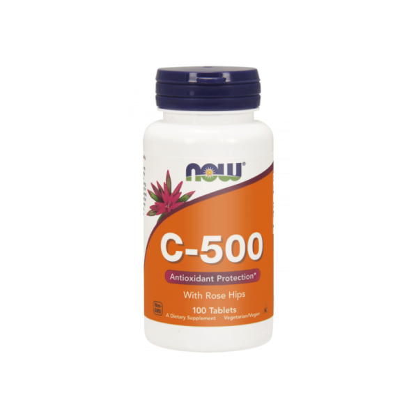NOW Vitamin C-500 with Rose Hips- 100 Tablets