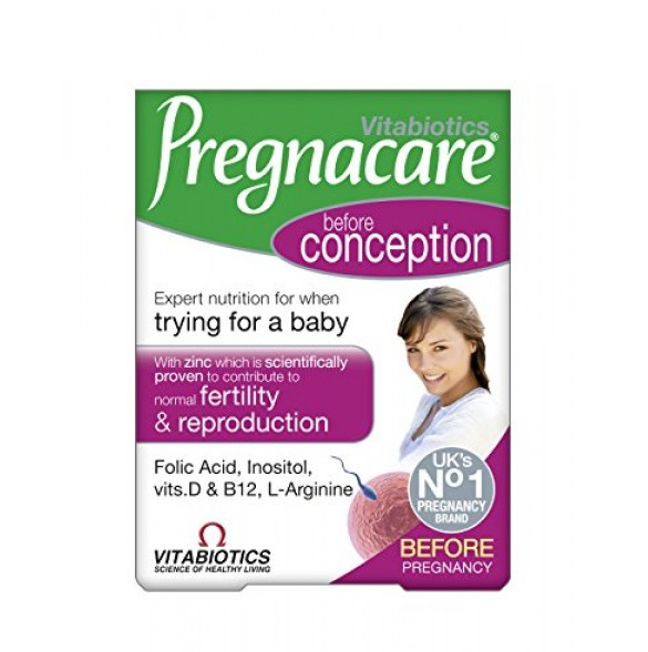 Vitabiotics Pregnacare Before Conception tablets, 30 pieces, designed to support women planning for pregnancy.