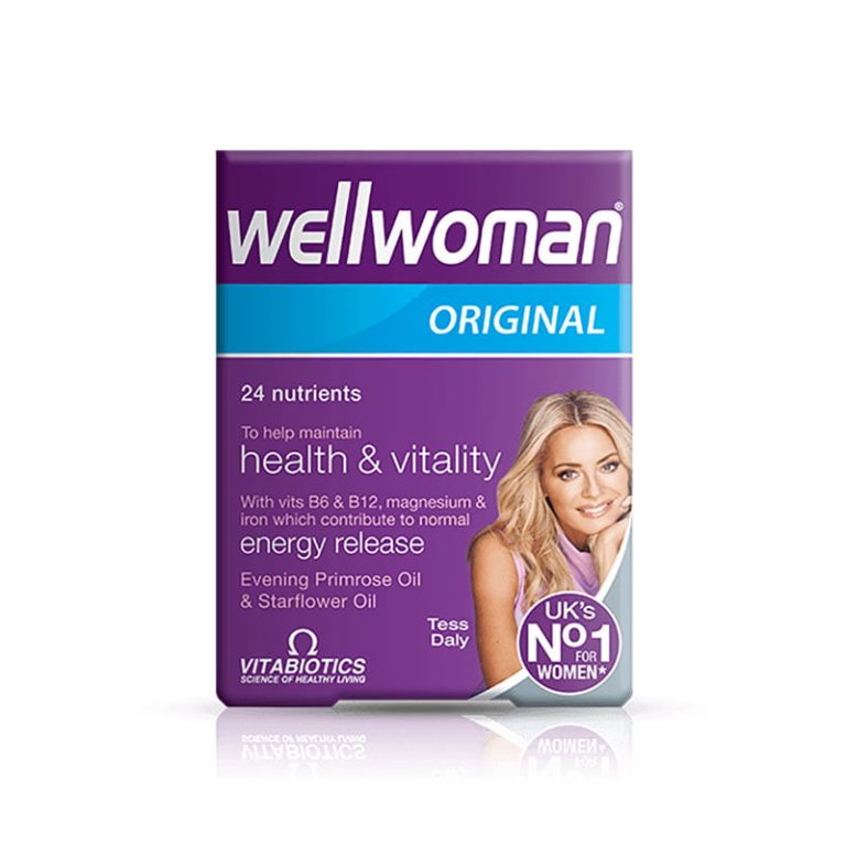 Wellwoman Original health and vitality tablets by Vitabiotics, featuring a pack of 30 capsules for women's health support.
