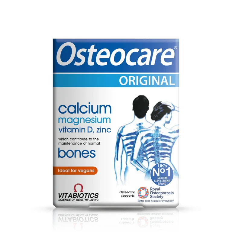 Osteocare original calcium and vitamin D supplement, 800mg, 90 tablets by Vitabiotics for bone health support.