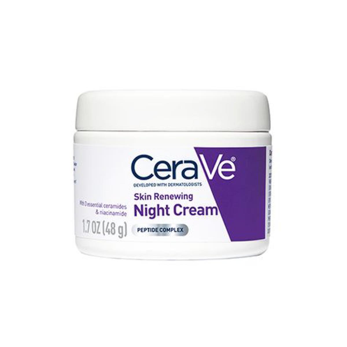 237. CeraVe Skin Renewing Night Cream 48 GM jar, designed to hydrate and restore skin overnight.