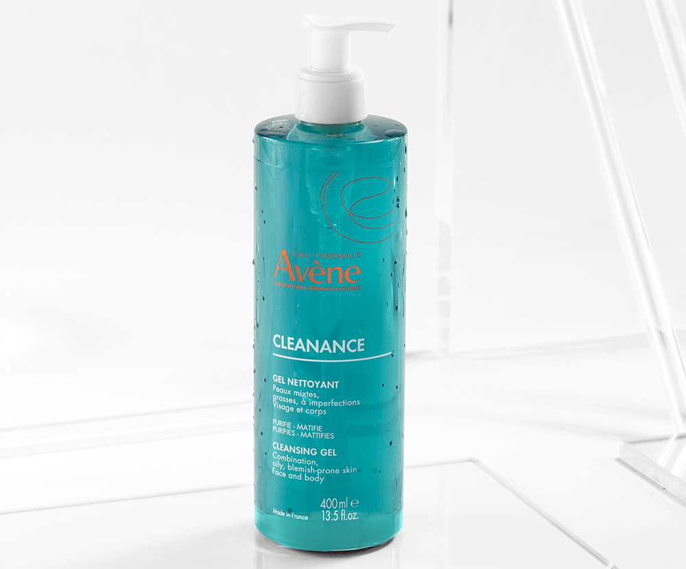 Avene Cleanance Cleansing Gel 200ml with a pump, displayed on a clean white background.