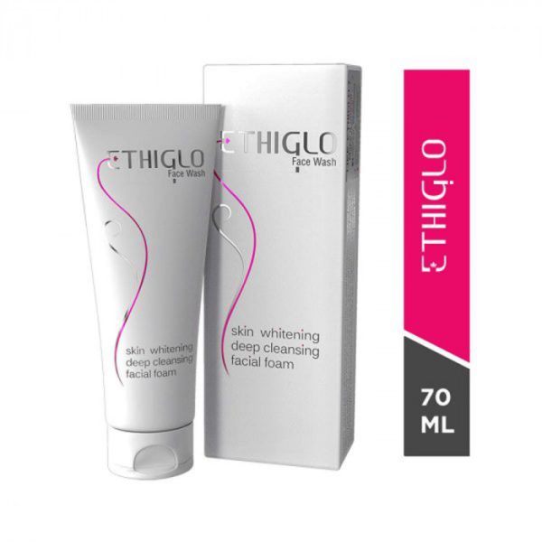 Ethiglo cleansing gel 70ml, a skin whitening face wash designed for brightening and cleansing the skin effectively.