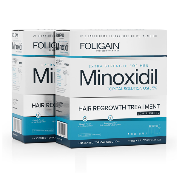 Foligain Men Minoxidil 5% topical solution for hair growth treatment, 100 ML bottle.