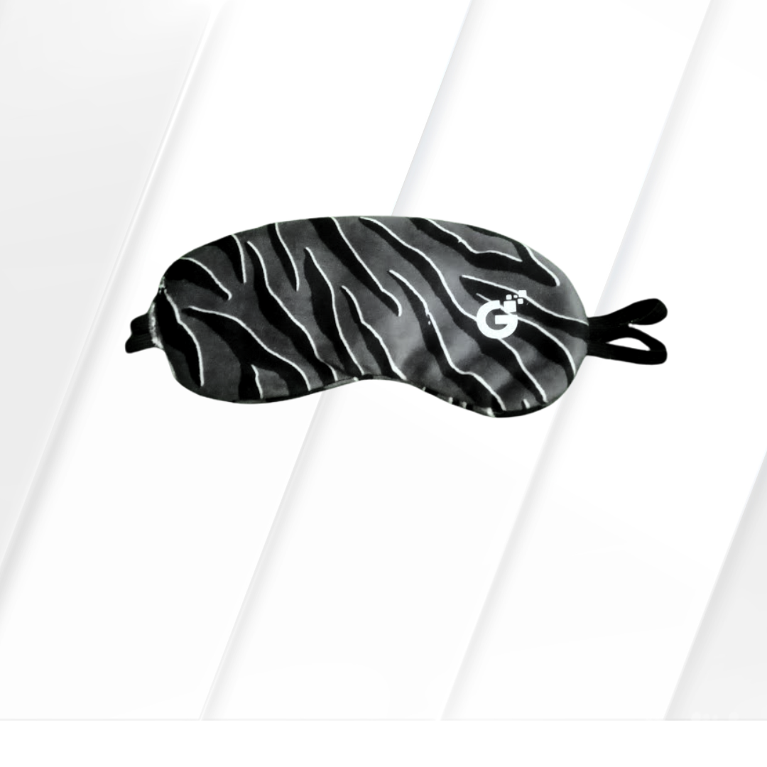Printed sleeping eye mask labeled "Eye Mask" in a soft, comfortable fabric.