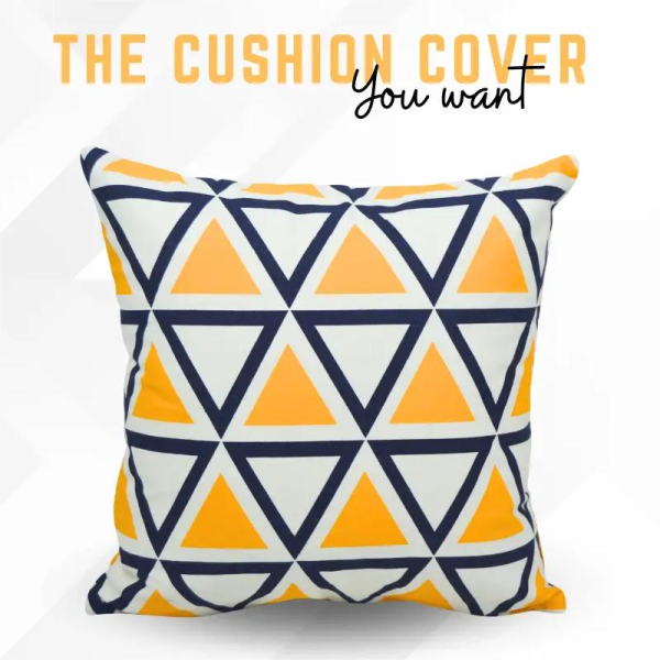 Cotton Cushion Cover Yellow & Black  20″x 20″