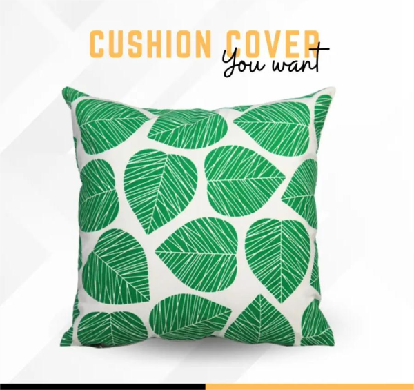 Cotton Cushion Cover Green & White