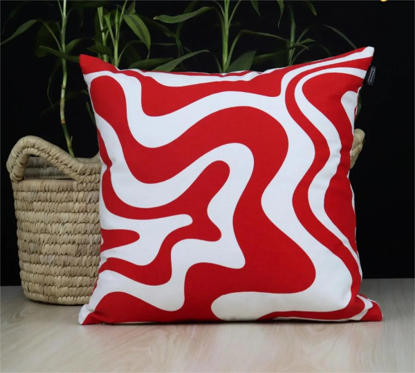 Exclusive Cushion Cover White & Red