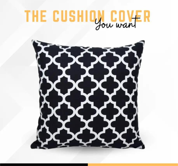 Cotton Cushion Cover Black & White