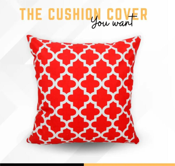 Cotton Cushion Cover Red & White