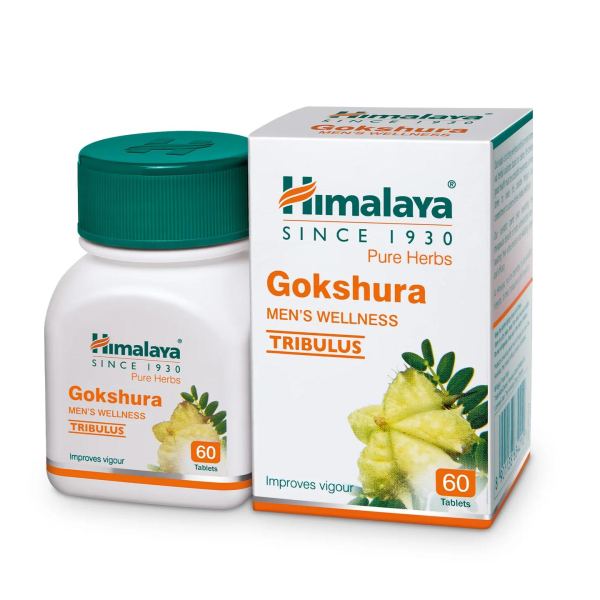 Himalaya Gokshura Men's Wellness Tablets, 100mg, 60 tablets pack for men's health support.