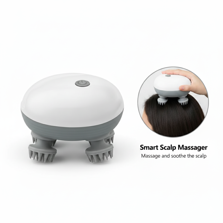 Smart scalp massager designed to relieve pressure, promote blood circulation, and assist with hair loss recovery.