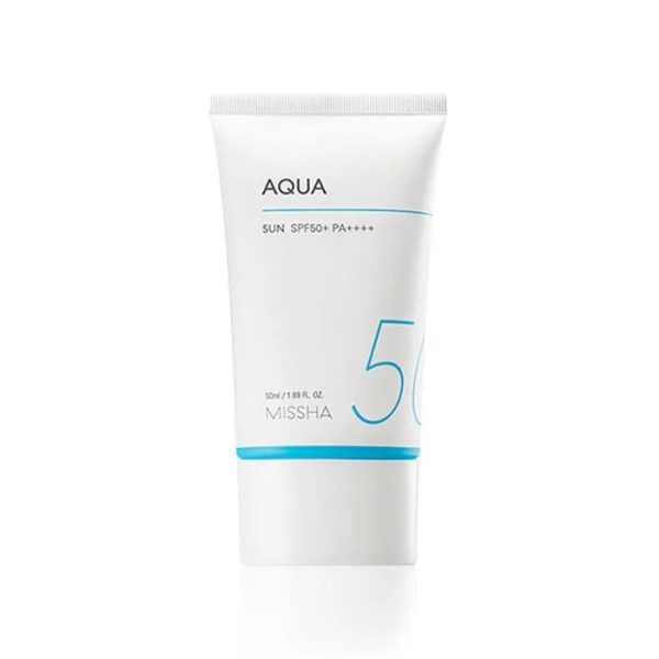 Aqua sun protection cream, Missha All Around Safe Block SPF 50+, 50ml, designed for effective sun defense.