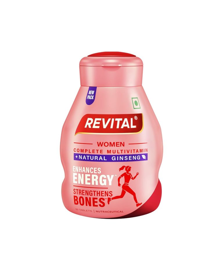 A bottle of Revital H multivitamins for women, containing 30 capsules, designed to boost energy and vitality.