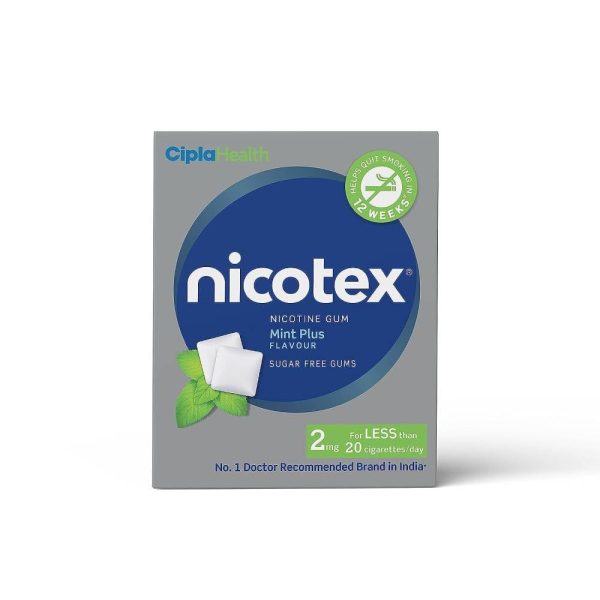 Nicotex Nicotex Chewing Gum Mint Plus Flavour 2mg, pack of 12.