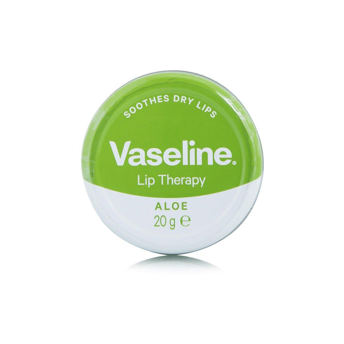 608 (1) Vaseline Lip Therapy Aloe Vera displayed, highlighting the green container and the moisturizing balm for lips.