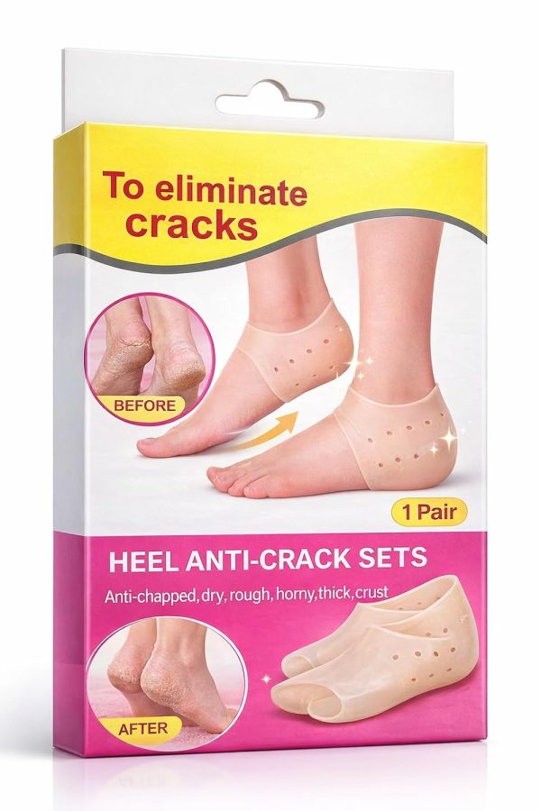 Heel anti-crack set for men and women, packaged in a box, designed to prevent heel cracks and provide comfort.