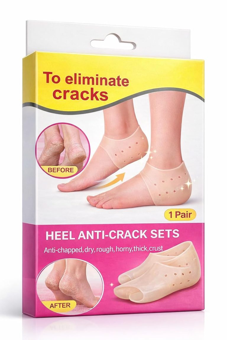 Heel anti-crack set for men and women, packaged in a box, designed to prevent heel cracks and provide comfort.