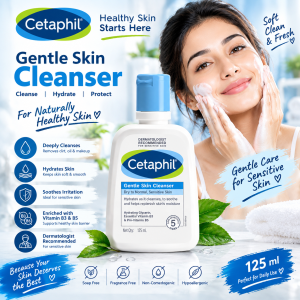 Cetaphil Gentle Skin Cleanser Dry to Normal Sensitive Skin – 125ml