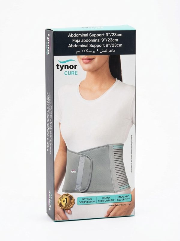 Tynor Cure Lumbo Sacral Belt packaging displayed, featuring product name and design details on the box.