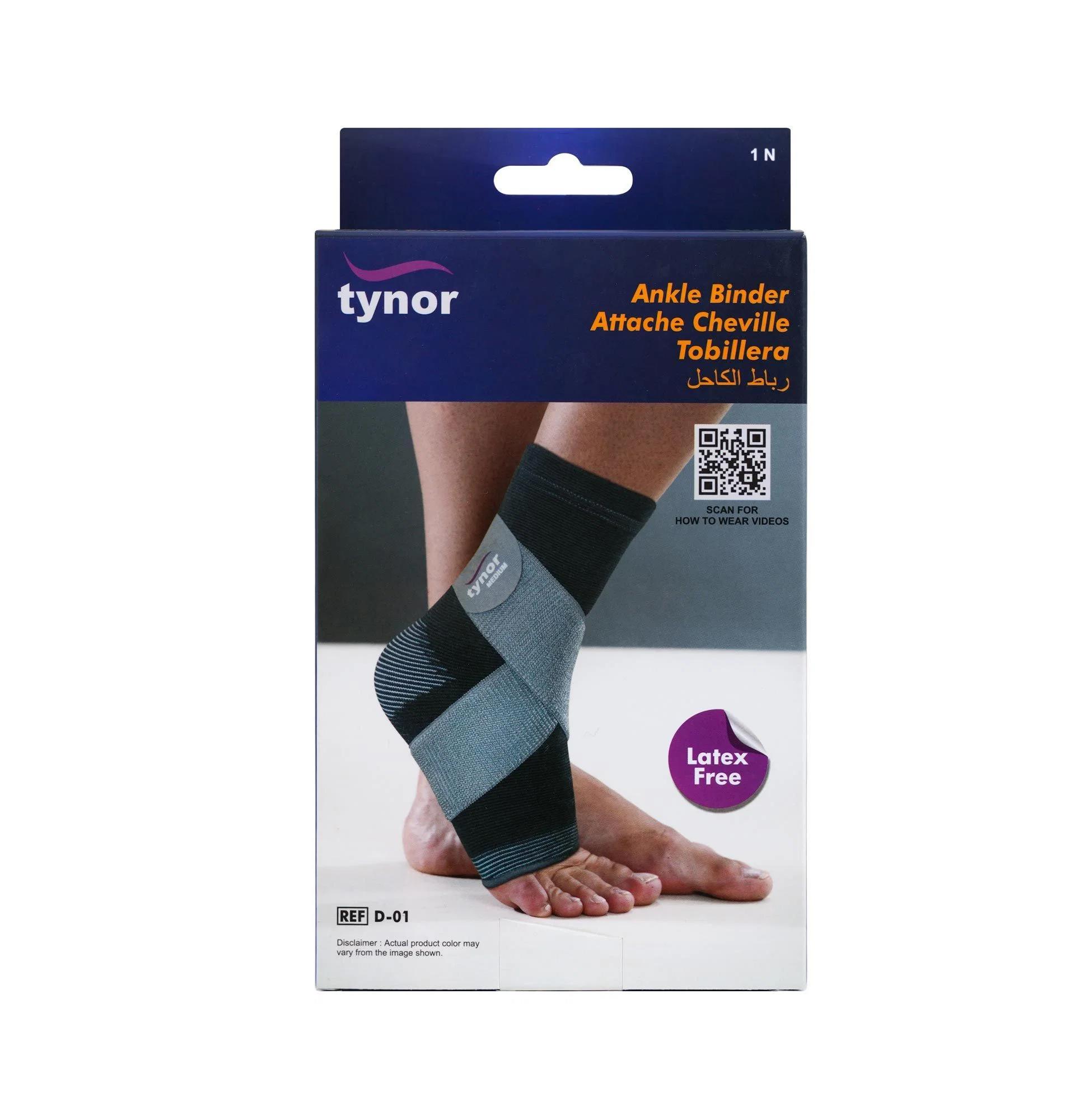 31-34 (1) Tynor Cure Ankle Binder in multiple colors, designed for ankle support and stability during recovery or physical activity.