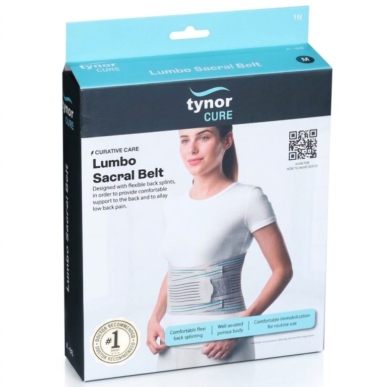 Tynor lumbar sacral double belt designed for support and stability of the lower back.