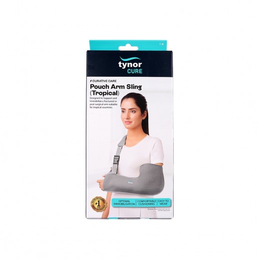 Tynor Cure Pouch Arm Sling in multicolour, designed for shoulder support and comfort during recovery.